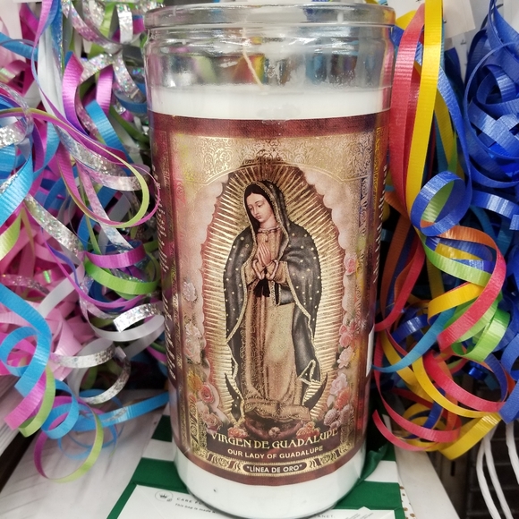Brilux Virgen de Guadalupe Religious Candle – White Wax - Picture 2 of 6